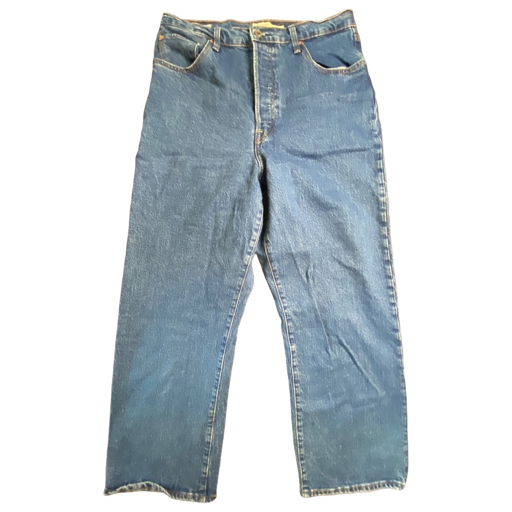 💙 LEVI’S RIBCAGE STRAIGHT ANKLE HIGH RISE CROP JEANS | Dark Blue | Size 32